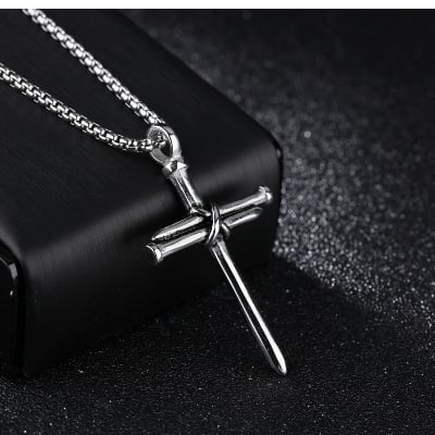 Picture of Necklaces Gothic Cross Necklace Cool Street Style Punk Jewelry for Men