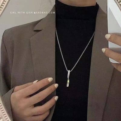 Picture of New Modal Vertical Bar Necklace for Men - Silver