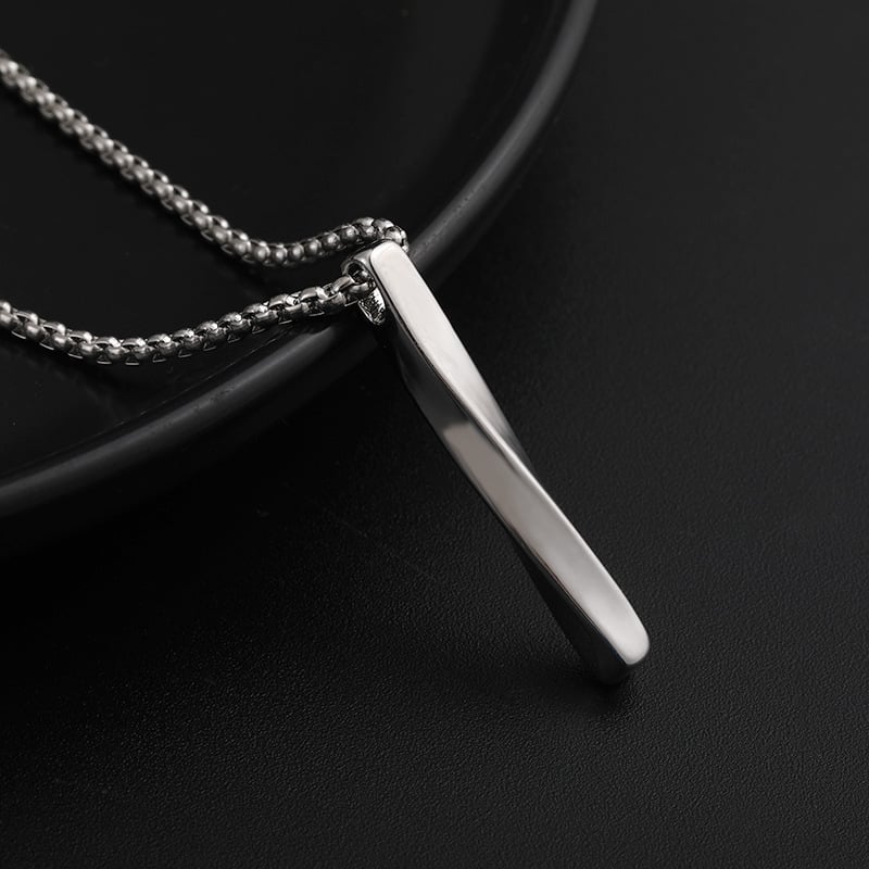 Picture of New Modal Vertical Bar Necklace for Men - Silver