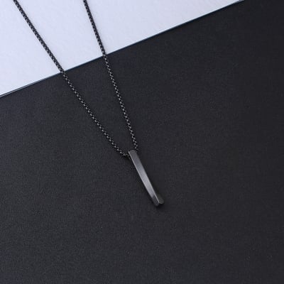 Picture of New Stainless Steel Stylish Necklaces For Men's - Black