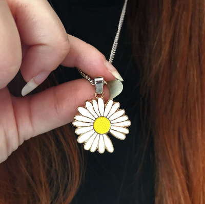 Picture of Fashionable Necklace For Sunflower Necklace Ins Girl - Silver