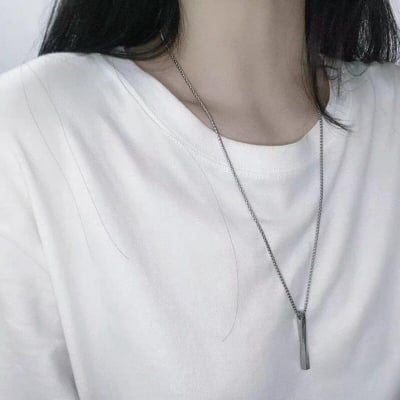 Picture of Fashionable Women Rectangle New Fashion Necklace - Silver