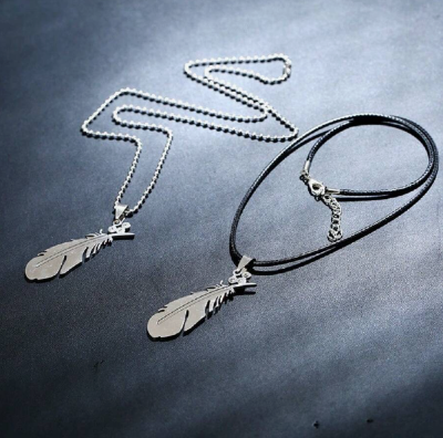 Picture of Custom Engraved Feather Necklaces for Men/Boy - Silver, 