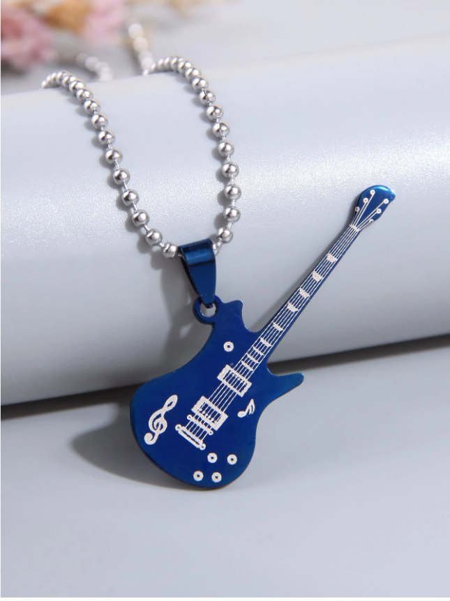 Picture of Fashion Guitar Necklace, Chain And bail Choice