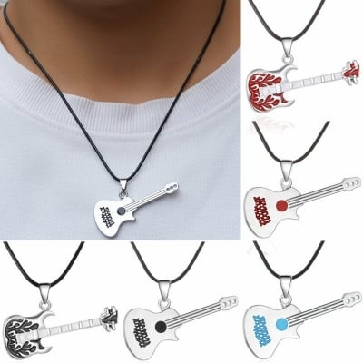 Picture of Men's Guitar Beaded Chain Sweater Necklace Fashion Jewelry