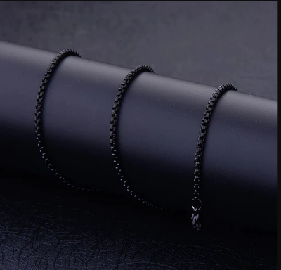 Picture of Stainless Steel Box Chain Necklace for Men - Black-m