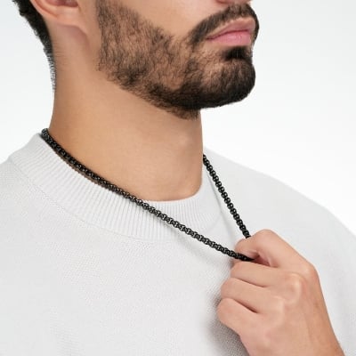 Picture of Men Stainless Steel New Round Box Chain Necklace