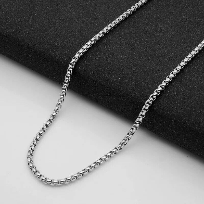 Picture of Tone Rolo Box Chain Stainless Steel Necklace For Men - Silver-m
