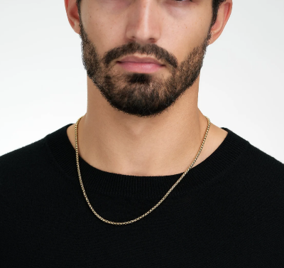 Picture of Fashionable Stainless Steel Box Chain Necklace For Men - Golden-m