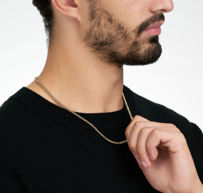 Picture of Rounded Box Chain Stainless Steel Necklace For Men & Boy