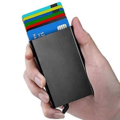 Picture of Aluminium Credit Card Holder Stainless Steel - Black