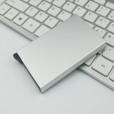 Picture of Automatic Stainless Steel Aluminum Credit Card Holder - Silver