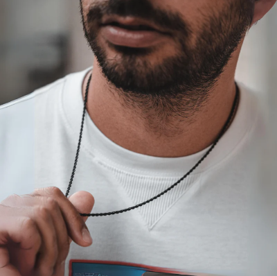 Picture of Stainless Steel Rofe Chain Necklace for Men - Black-m