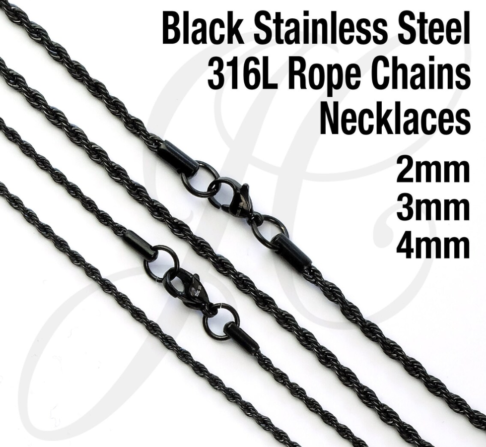 Picture of Stainless Steel Rofe Chain Necklace for Men - Black-m