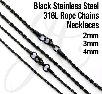 Picture of Stainless Steel Rofe Chain Necklace for Men - Black-m