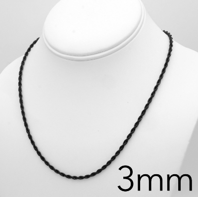 Picture of Tone Rolo Rofe Chain Stainless Steel Necklace For Men - Black-m