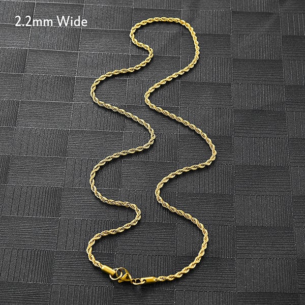 Picture of Rounded Rofe Chain Stainless Steel Necklace For Men & Boy - Golden-m