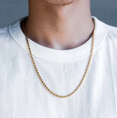 Picture of Stylish Necklace Rofe Link Chain For Men - Golden