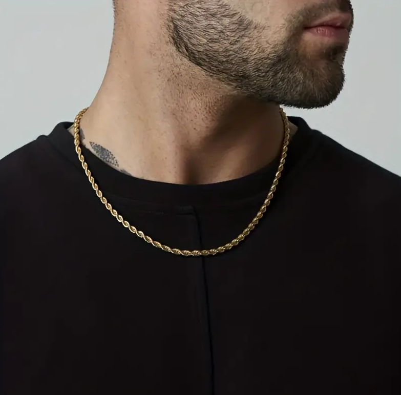 Picture of Stylish Necklace Rofe Link Chain For Men - Golden