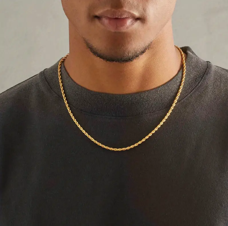 Picture of Stylish Necklace Rofe Link Chain For Men - Golden