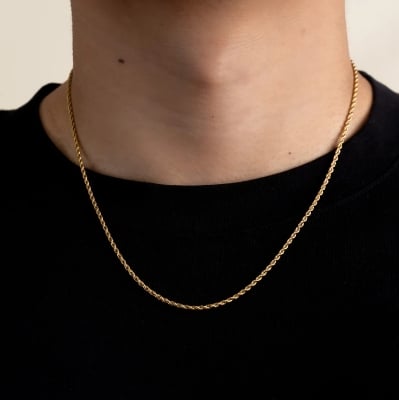 Picture of Stylish Necklace Rofe Link Chain For Men - Golden