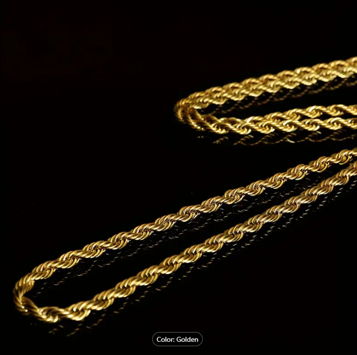 Picture of Rofe Stainless Steel Chain for Men-Men's Fashion - Golden-m