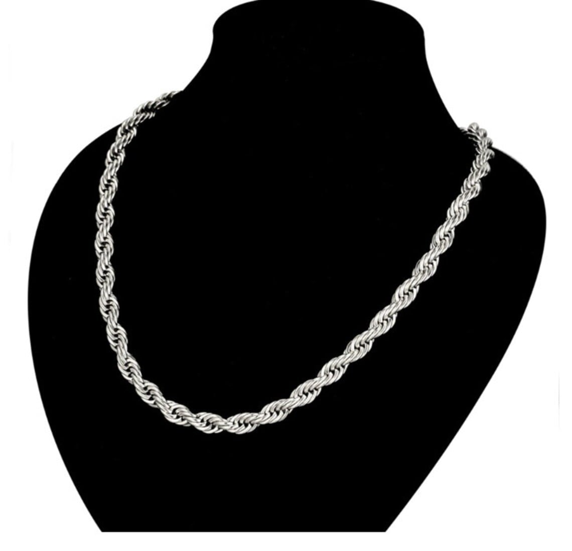 Picture of Men Stainless Steel New Round Rofe Chain Necklace - Silver-m