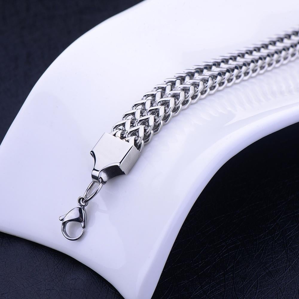 Picture of Men's Silver Flat Curb Chain Bracelet - Silver