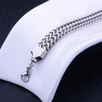 Picture of Men's Silver Flat Curb Chain Bracelet - Silver