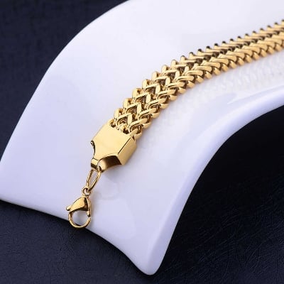 Picture of Stainless Steel Chain Bracelets For Man - Gold