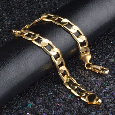 Picture of Stainless Steel Chain Bracelets For Man - Gold