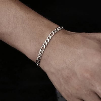 Picture of Stainless Steel Silver Bracelet For Men - Silver