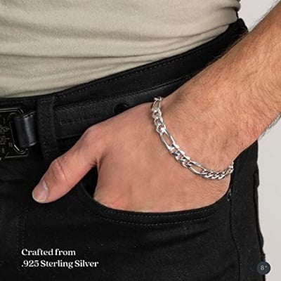Picture of Stainless Steel Silver Bracelet For Men - Silver