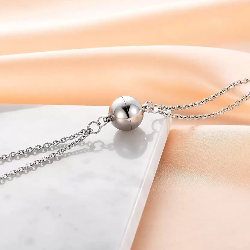 Picture of Heart Shaped Charms  Bracelets  Fashion Stainless Steel Link Bracelet - Silver
