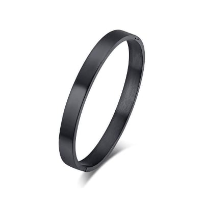 Picture of Stainless Steel Cuff Bangles Bracelets For Men - Black