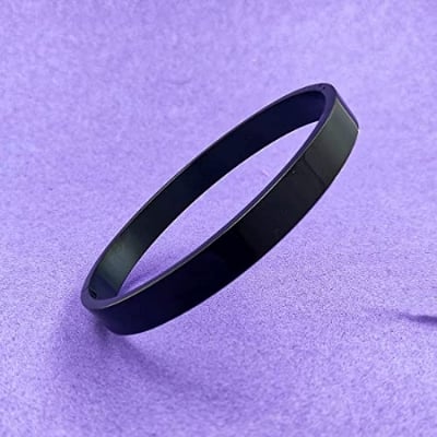 Picture of Men Stainless Steel Free Size Bangle Bracelet For Men - Black