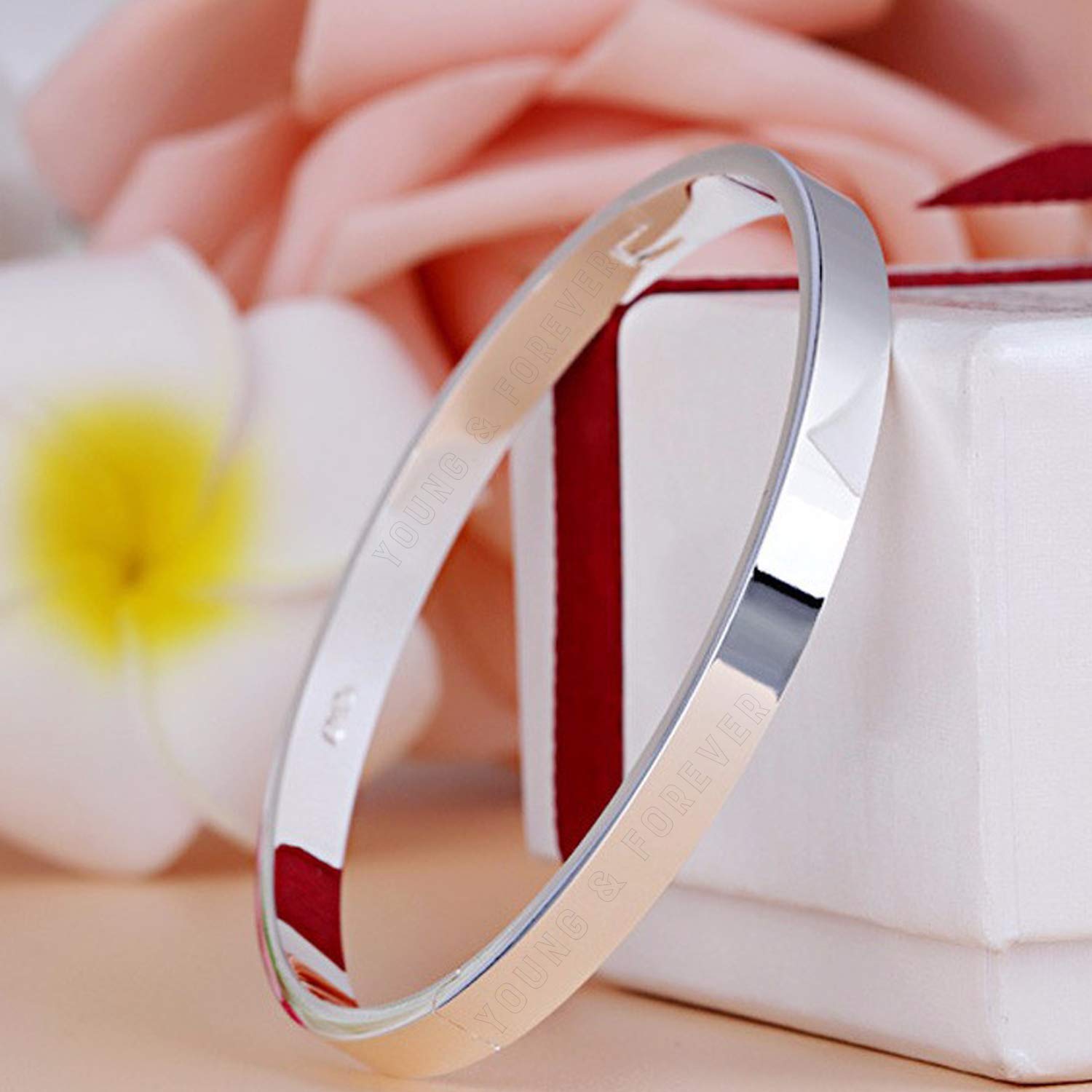 Picture of Men's Stylish Stainless Steel Full Kada Bracelet For Boys and Men - Silver