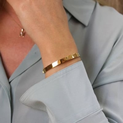 Picture of Titanium Stainless Steel Round Bracelets - Gold