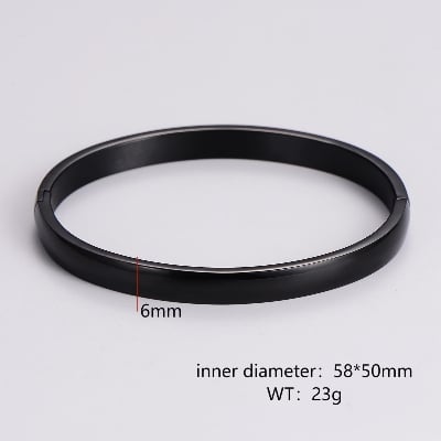 Picture of Black Stylish Round Cuff Bracelet For Men - Black