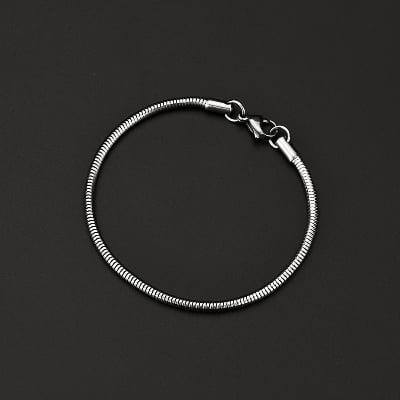 Picture of Men's Silver Flat Curb Chain Bracelet - Silver