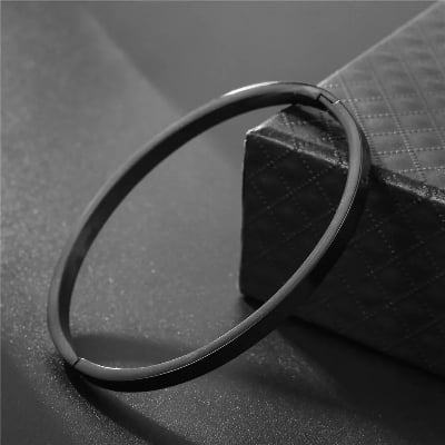Picture of Men Stainless Steel Free Size Bracelet For Men - Black