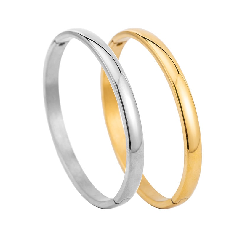 Picture of Men's Powerful Stainless Steel Round Cuff Bracelet - Silver