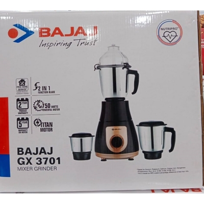 Picture of Bajaj GX 3701 750 Watts Mixer Grinder with 3 Jars (Black)