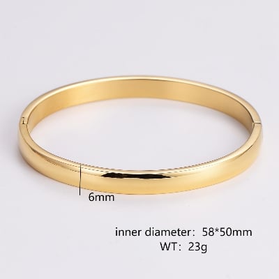 Picture of Men's Stainless Steel Round Bracelet Cuff Bracelet For Men - Gold