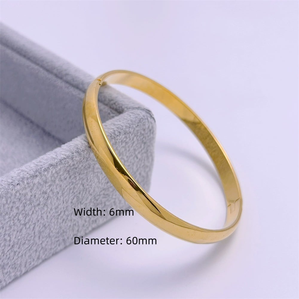 Picture of Men's Stainless Steel Round Bracelet Cuff Bracelet For Men - Gold