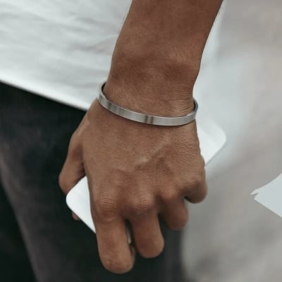 Picture of Stainless Steel Cuff Bangles Bracelets for Men - Silver