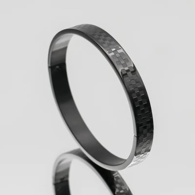 Picture of Classic Round Bracelet for Men Wedding Party - Black
