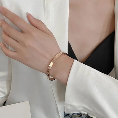 Picture of Fashionable New Stainless Steel Stone Bracelet For Men - Gold