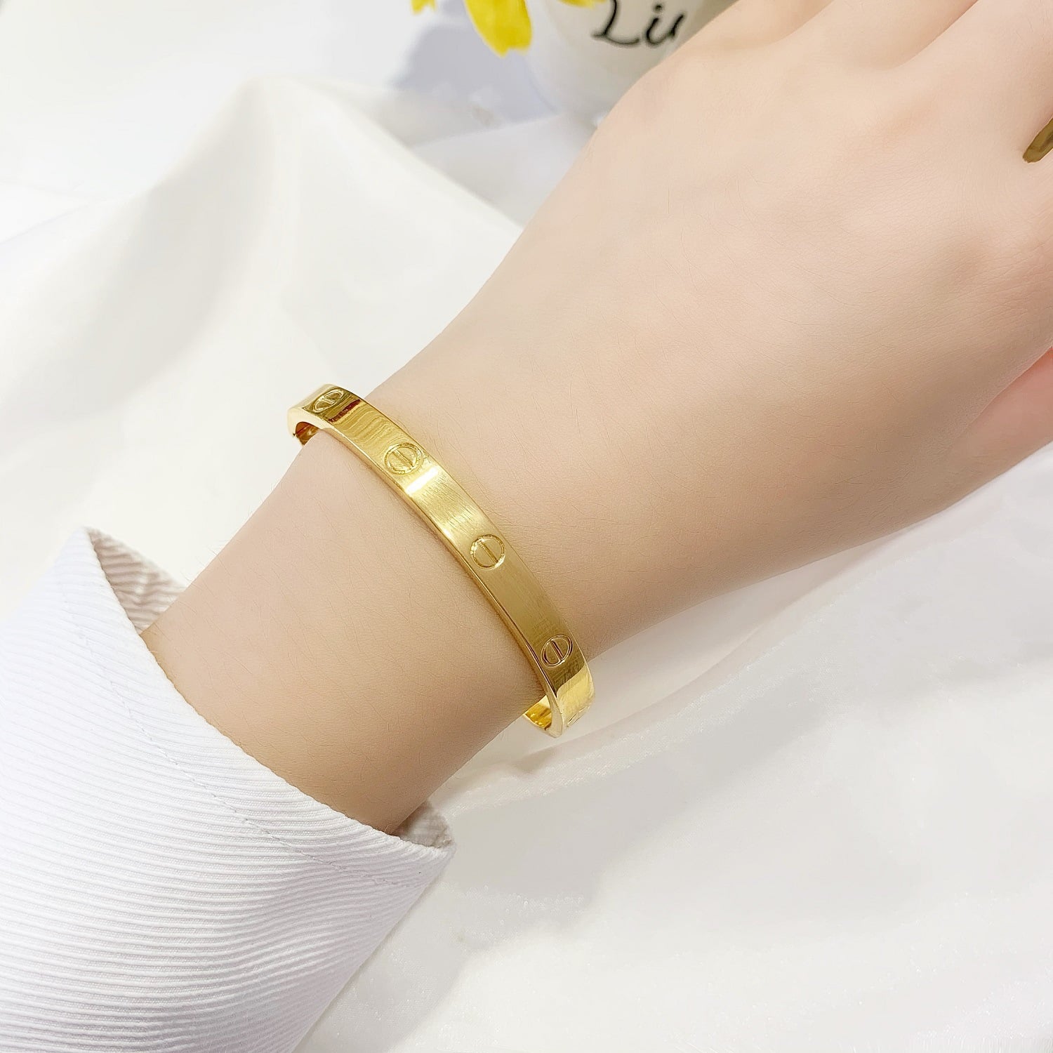 Picture of Fashionable New Stainless Steel Stone Bracelet For Men - Gold
