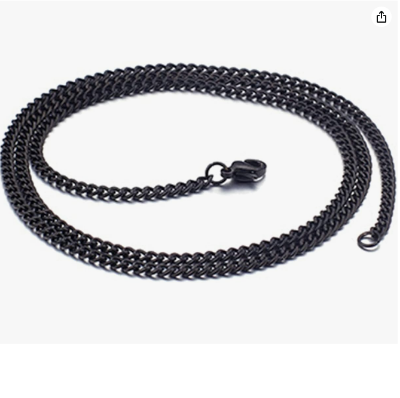 Picture of Stainless Steel Cuban Minimalist Link Necklace For Men - Black